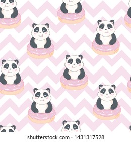 Cartoon Seamless Panda Pattern illustration