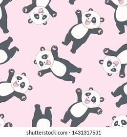 Cartoon Seamless Panda Pattern illustration