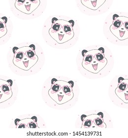 Cartoon Seamless Panda Pattern illustrator