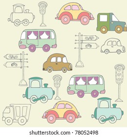 cartoon seamless patten with cars