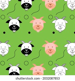 Cartoon seamless pattern art animal goat