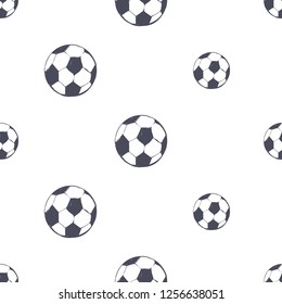Cartoon seamless pattern with ball. Cute modern flat kids daily routine vector illustration on white background.
