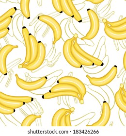 Cartoon seamless pattern with bananas