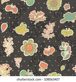 Cartoon seamless pattern in children style