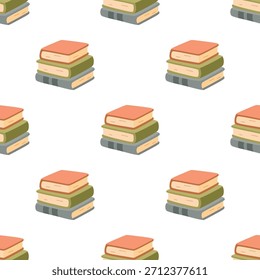 cartoon seamless pattern of colorful books, education and reading concept, can be used for wallpaper, wrapping paper, posters, banners, invitations, flat vector illustration