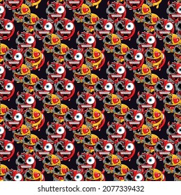 Cartoon Seamless Pattern Design. Vector illustration