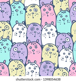 Cartoon seamless pattern with fantasy animals