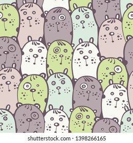 Cartoon seamless pattern with fantasy animals.