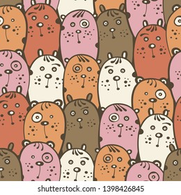 Cartoon seamless pattern with fantasy animals.