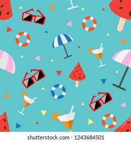cartoon seamless pattern food summer background with vector design