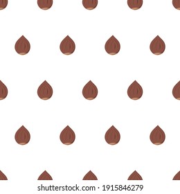 Dibujo sin fisuras con avellanas. Útil para la identidad del restaurante, el embalaje, el diseño del menú y la decoración. Fondo gráfico de naturaleza vectorial.