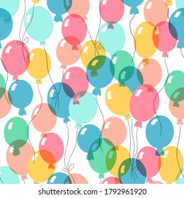 Cartoon Seamless Pattern Pastel Balloons Isolated Stock Vector (royalty 