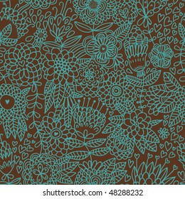 Cartoon seamless pattern in retro style