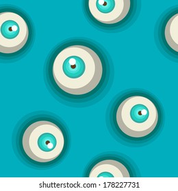 Cartoon seamless pattern vector illustration background with eyes.