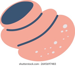 Cartoon seashell illustration in a vibrant summer beach style. Hand-drawn vector of spiral shells, clams, and marine elements, ideal for tropical designs, underwater themes, kids' books, and ocean-ins