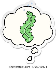 cartoon seaweed with thought bubble as a printed sticker