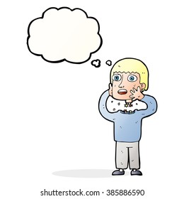 cartoon secret robot with thought bubble