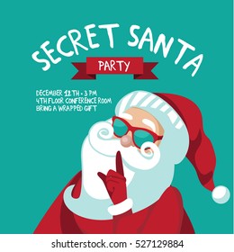 Secret Santa for Christmas party banner, gift box 27769311 Vector Art at  Vecteezy