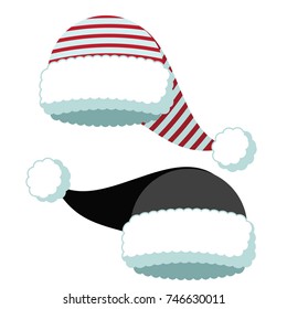 Cartoon Secret Santa Claus hat collection. EPS 10 vector.