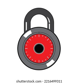 cartoon security code padlock vector
