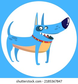 Cartoon security guard dog. Vector illustration isolated