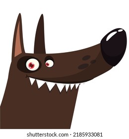 Cartoon security guard dog. Vector illustration isolated