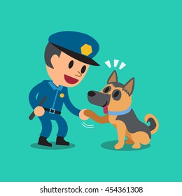 Cartoon Dog Policeman Catching Thief Stock Vector (Royalty Free ...