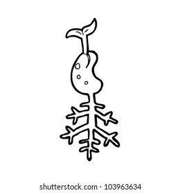 cartoon seedling sprouting