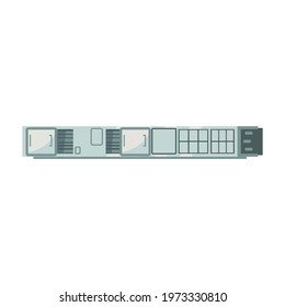 Cartoon segment of international orbital space station vector illustration