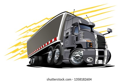 Cartoon semi truck. Available EPS-10 vector format separated by groups and layers with transparency effects for one-click repaint