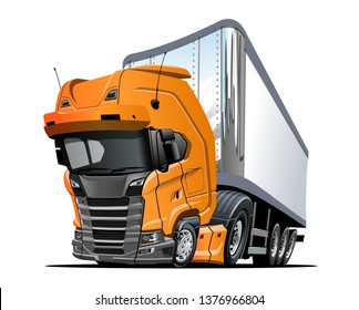 Cartoon semi truck. Available EPS-10 vector format separated by groups and layers with transparency effects for one-click recolour