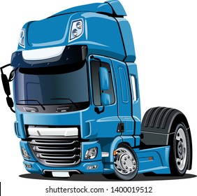 Cartoon semi truck. Available EPS-10 vector format separated by groups and layers with transparency effects for one-click repaint