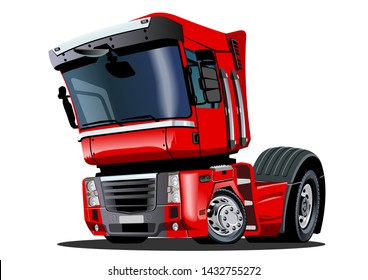 Cartoon semi truck. Available EPS-10 vector format separated by groups and layers with transparency effects for one-click repaint