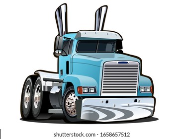 Cartoon semi truck. Available EPS-10 vector format separated by groups and layers with transparency effects for one-click repaint