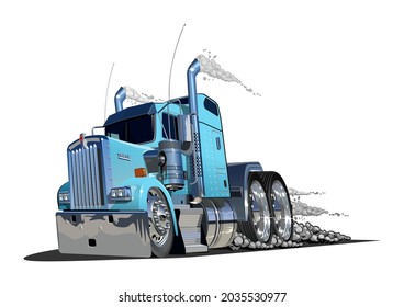 Cartoon semi truck. Available EPS-10 vector format separated by groups and layers with transparency effects for one-click repaint