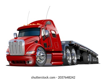 Cartoon semi truck. Available EPS-10 vector format separated by groups and layers with transparency effects for one-click recolour