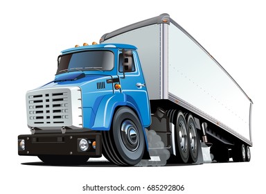 Cartoon semi truck. Available EPS-10 vector format separated by groups and layers for easy edit