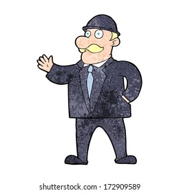 cartoon sensible businessman in bowler hat