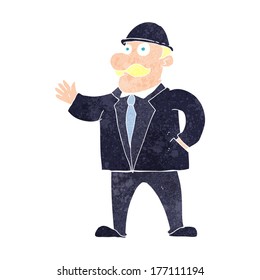 cartoon sensible businessman in bowler hat