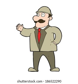 cartoon sensible businessman in bowler hat