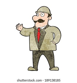 cartoon sensible businessman in bowler hat