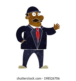 cartoon sensible businessman in bowler hat