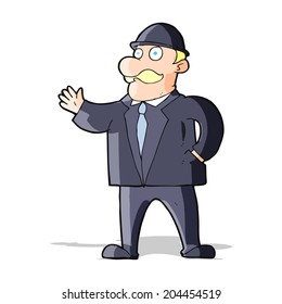 cartoon sensible businessman in bowler hat