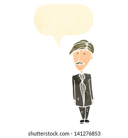 cartoon sensible man with speech bubble