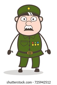 Cartoon Sergeant Officer Scared Face Vector Stock Vector (Royalty Free ...