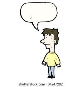caricatura de un chico serio hablando