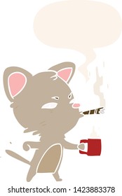 Cartoon Serious Business Cat Coffee Cigar Stock Vector (Royalty Free ...