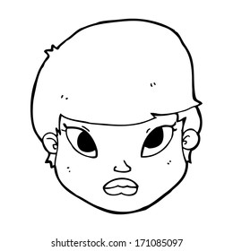 cartoon serious face