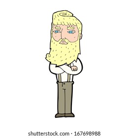 cartoon serious man with beard
