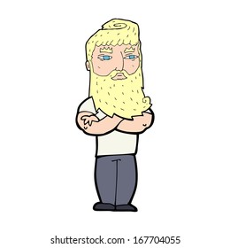 Cartoon seriöser Mann mit Bart